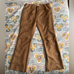Ann Mashburn Faye Suede Flare Cropped Pants, Small